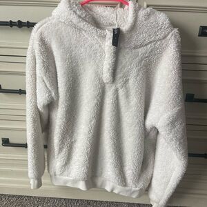 Lukka lux White Sherpa Hoodie size small